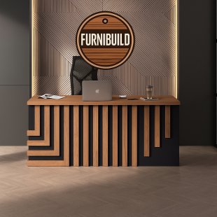 Neptune Executive Writing Desk — Black & Wood Modern Design