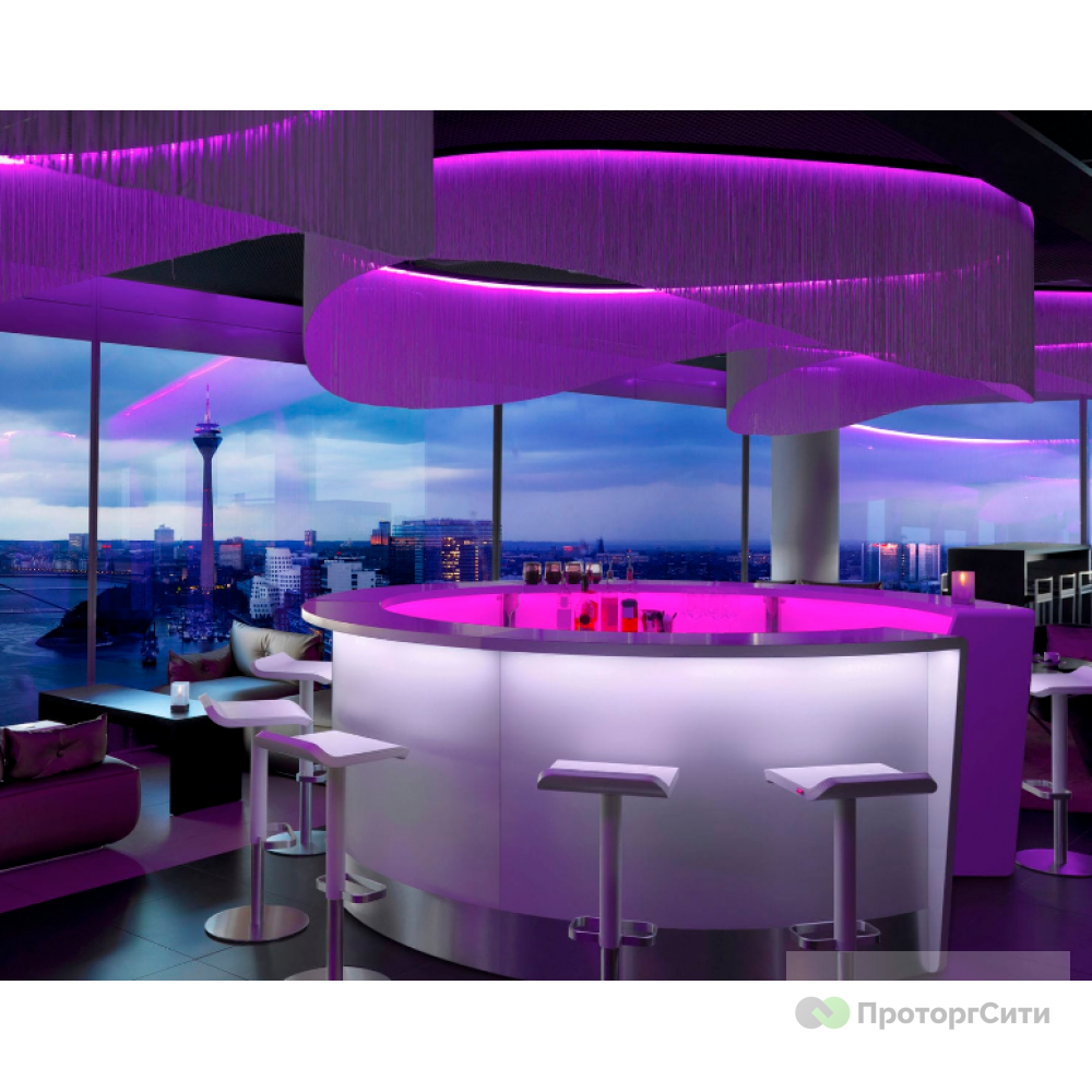 Modular bar counter with lighting for a shop and a bar