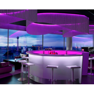 Modular bar counter with lighting for a shop and a bar