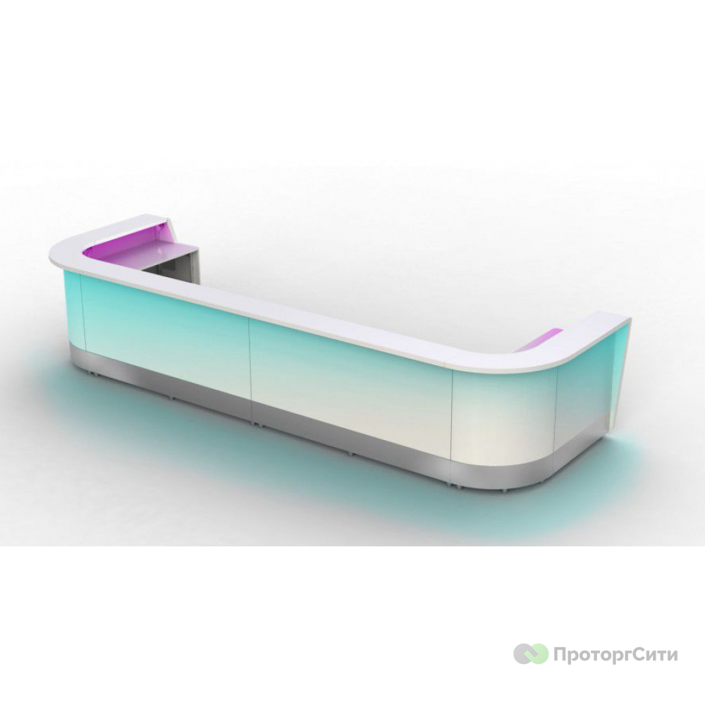 Modular bar counter with lighting for a shop and a bar