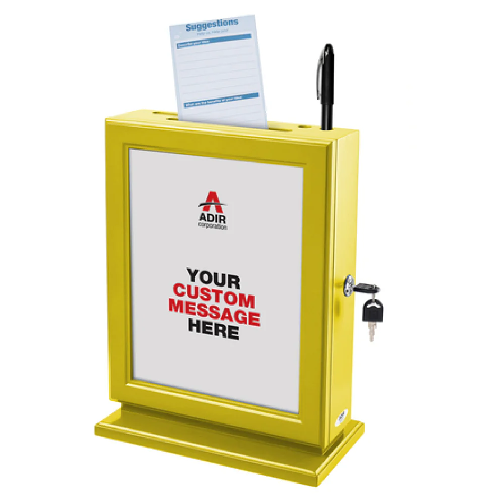 Alpine Industries ADI632-YEL 10-1/2 Inch Suggestion Box With Sign Holder Yellow Finish Alpine Industries ADI632-YEL 10-1/2 Inch Suggestion Box With Sign Holder Yellow Finish
