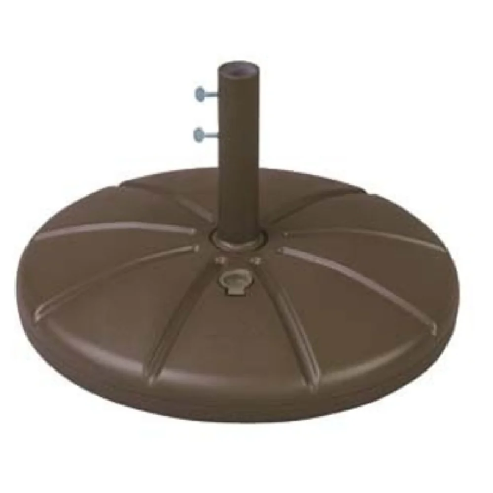 Grosfillex US602137 21 Inch Diameter Round Umbrella Base with Filling Cap Resin Bronze Mist