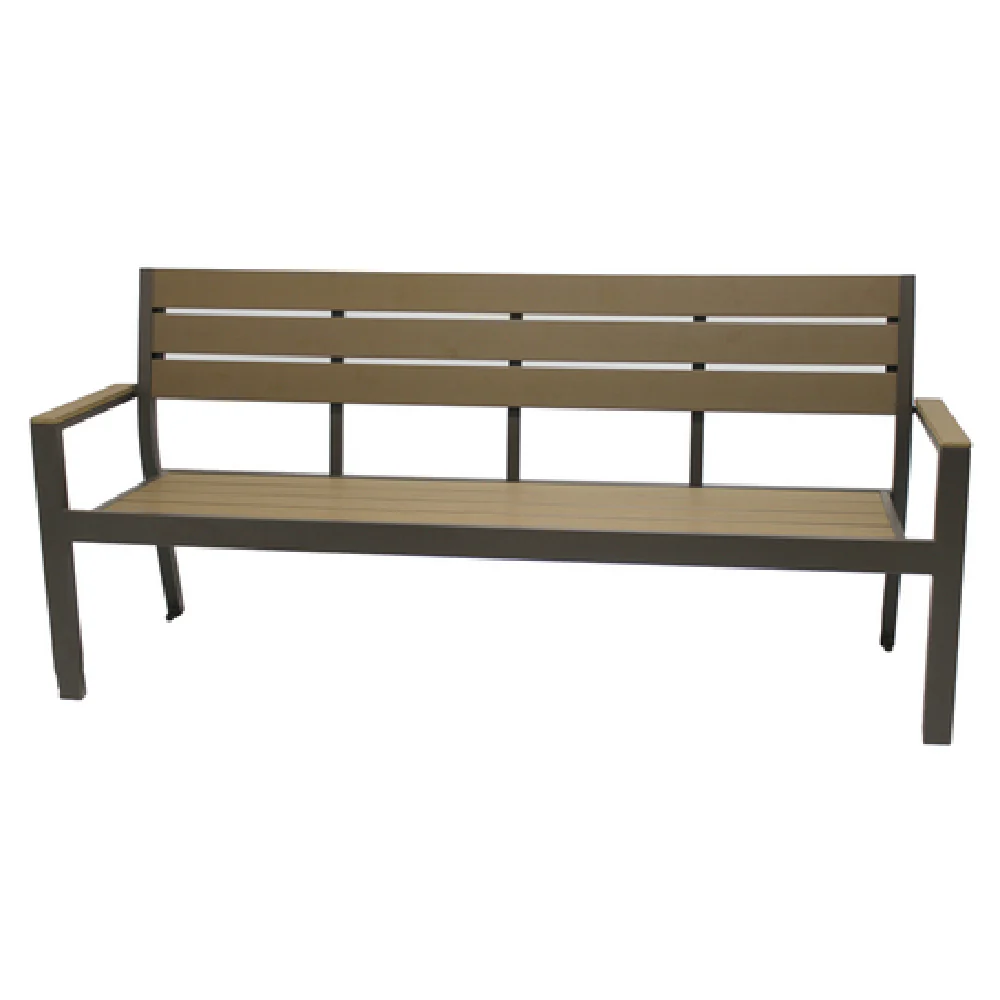 Plantation Prestige Commercial Furniture 8772100-02 77-1/2 Inch Durango Bench Outdoor and Indoor Use Gray Faux Wood Gunmetal Frame Plantation Prestige Commercial Furniture 8772100-02 77-1/2 Inch Durango Bench Outdoor and Indoor Use Gray Faux Wood Gunmetal Frame