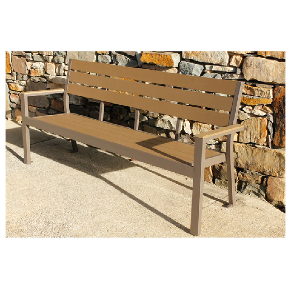 Plantation Prestige Commercial Furniture 8772100-02 77-1/2 Inch Durango Bench Outdoor and Indoor Use Gray Faux Wood Gunmetal Frame Plantation Prestige Commercial Furniture 8772100-02 77-1/2 Inch Durango Bench Outdoor and Indoor Use Gray Faux Wood Gunmetal Frame