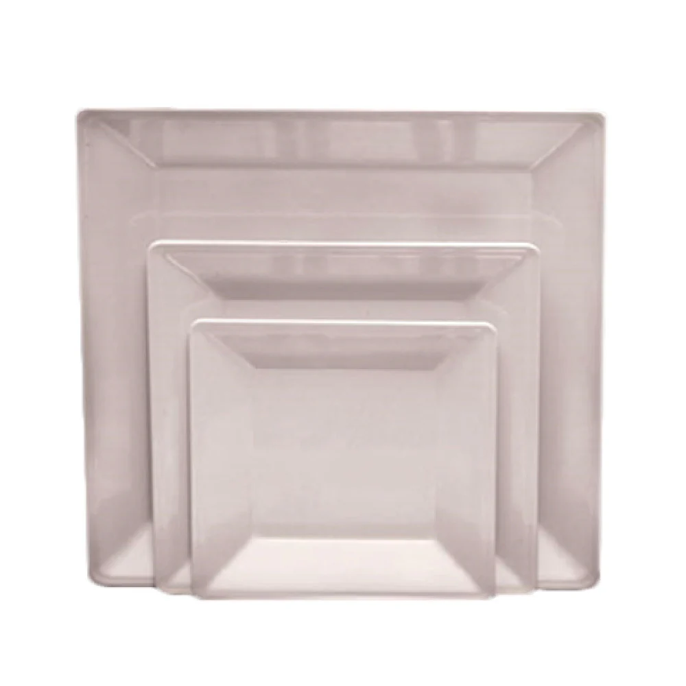 Thunder Group PS3214W 13-3/4 Inch Square Plate Break-resistant Melamine White