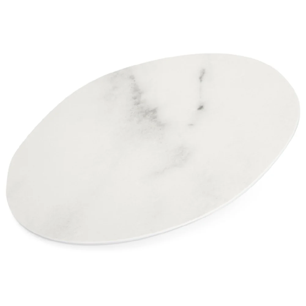 Carlisle 5310437 9 Inch Freeform Plate Rimless Stain Resistant Melamine White Marble Matte Finish Carlisle 5310437 9 Inch Freeform Plate Rimless Stain Resistant Melamine White Marble Matte Finish
