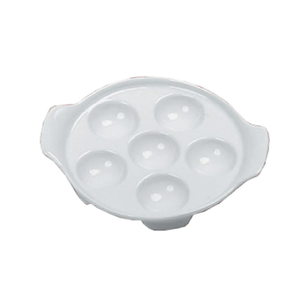 Yanco ESC-8 8-1/2 Inch Diameter Porcelain Escargot Dish Round with Six Holes Yanco ESC-8 8-1/2 Inch Diameter Porcelain Escargot Dish Round with Six Holes