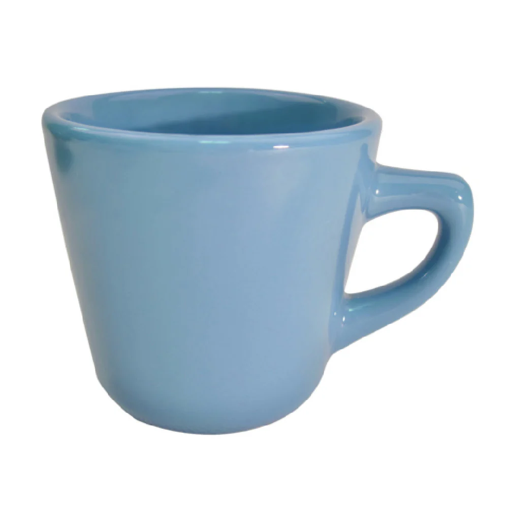 CAC China LV-1-LBU 7-1/2 Oz Round Coffee Cup Ceramic Light Blue
