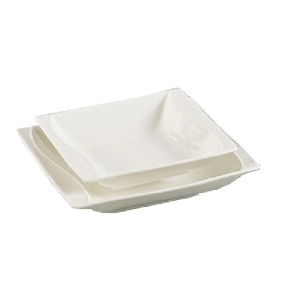 Yanco SW-304 3-3/4 Inch Square 2 Oz Sea Wave Dessert Dish Porcelain Yanco SW-304 3-3/4 Inch Square 2 Oz Sea Wave Dessert Dish Porcelain
