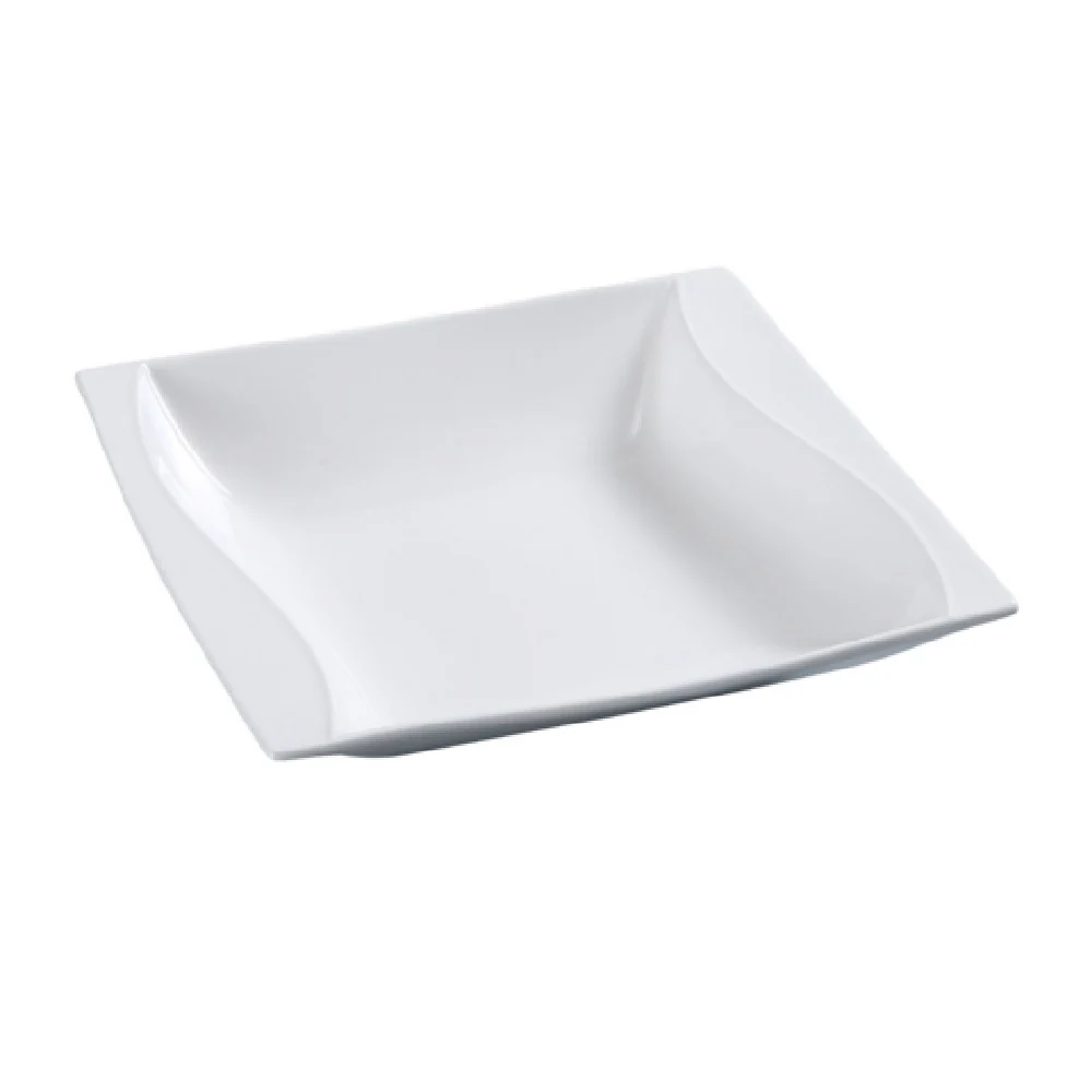 Yanco SW-304 3-3/4 Inch Square 2 Oz Sea Wave Dessert Dish Porcelain Yanco SW-304 3-3/4 Inch Square 2 Oz Sea Wave Dessert Dish Porcelain
