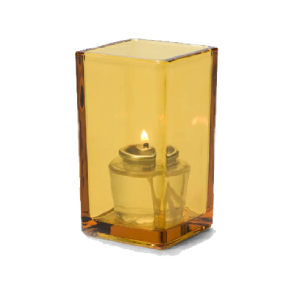 Hollowick 6109A 2-1/2 Sq Inch Amber Candle Lamp Glass with HD8 HD15 Fuel Cell