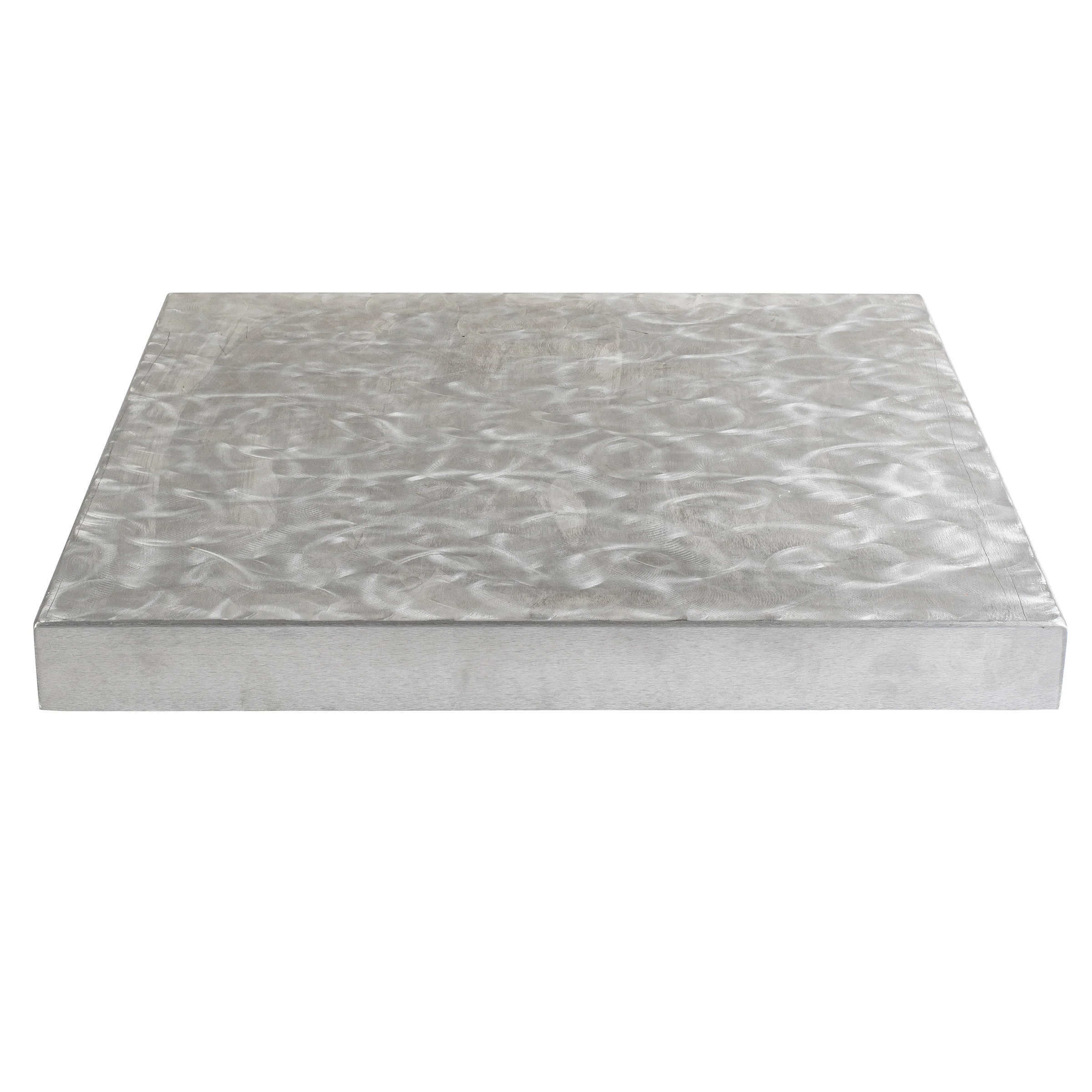 Tablecraft CWAL3030RSA 30 Inch Tabletop Cover One-piece 13 Gauge Aluminum Silver Swirl Finish