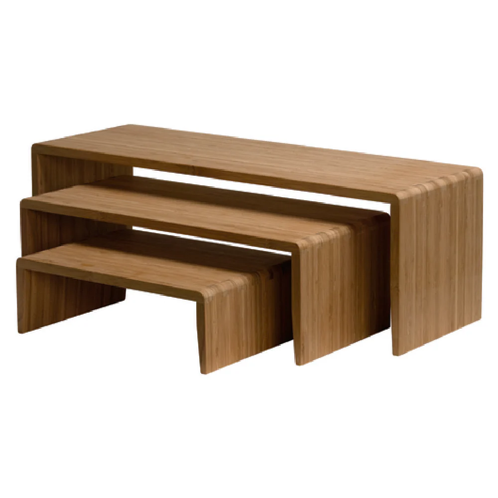 GET Enterprises BAMRISERR8 8 Inch Riser Set with Bamboo Natural 3 Packs