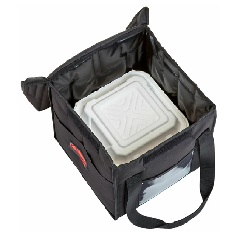Cambro GBD101011110 10 Inch Food Carrier with Velcro Lid Black Nylon Cambro GBD101011110 10 Inch Food Carrier with Velcro Lid Black Nylon