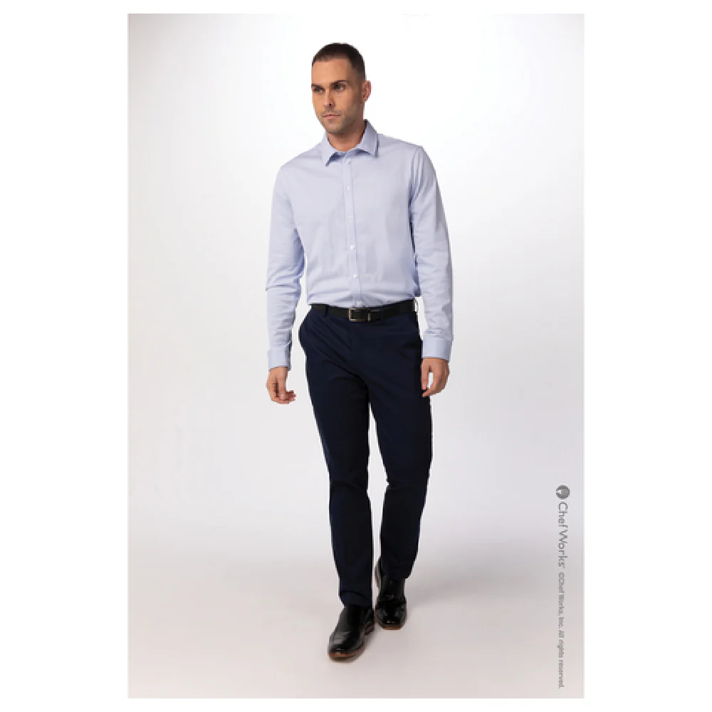 Chef Works SFC02BLUXL Men's Spiritoso Dress Shirt XL Long Sleeve Blue