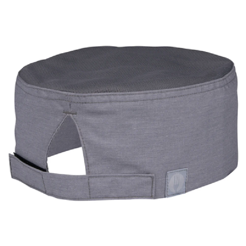 Chef Works HBA01-GRY-SM Chef's Hat Adjustable Velcro Closure Gray Poly Cotton