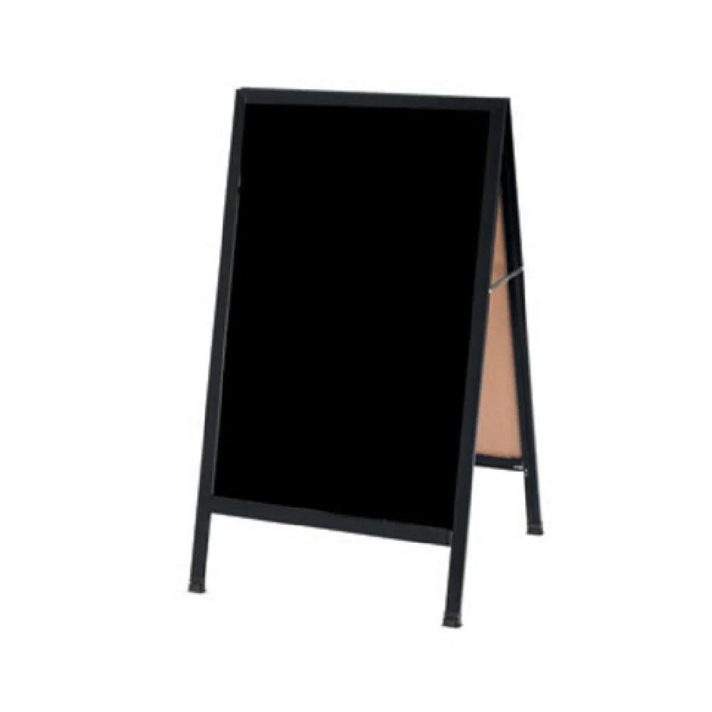 Aarco BA-1B 24 Inch Sidewalk Chalkboard Aluminum Frame Black Composition Board