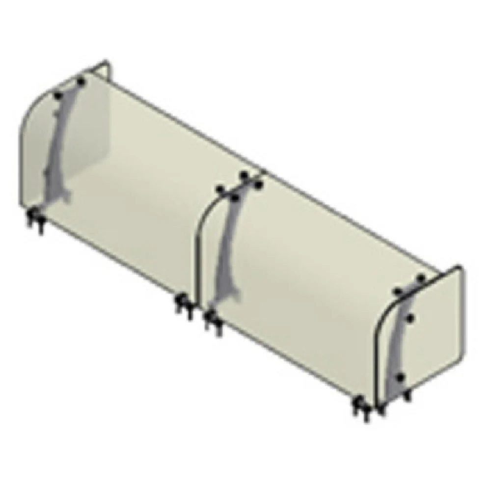 Atlas Metal VGE61C-2 36 Inch Full Service Sneeze Guard NSF Aluminum