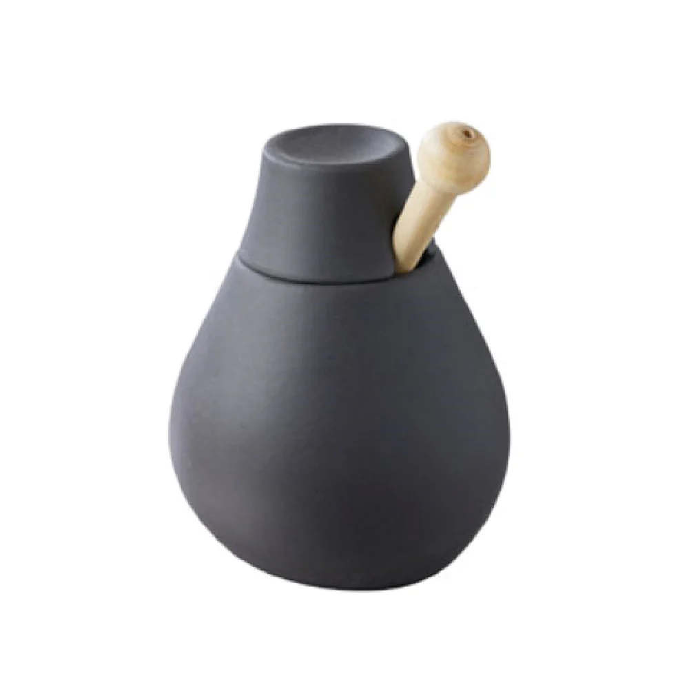 Revol 645000 5-1/4 Oz Mustard Pot Porcelain Slate Glaze with Lid Revol 645000 5-1/4 Oz Mustard Pot Porcelain Slate Glaze with Lid