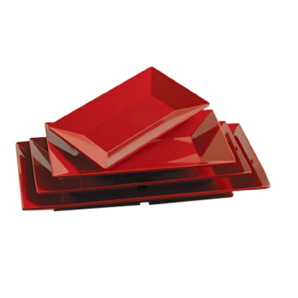 Yanco ME-212 12 Inch Mexico Plate Rectangular Dishwasher Safe Melamine Speckled Red