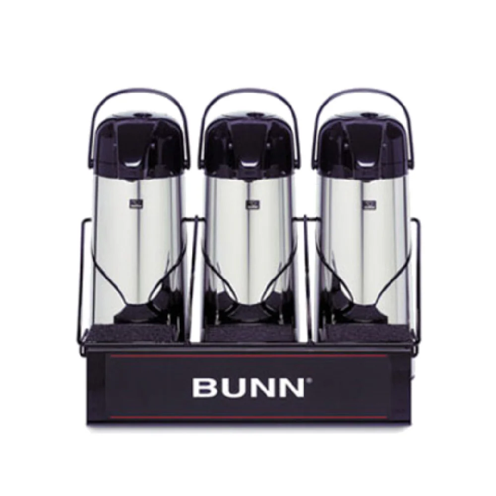 Bunn 25371.0003 21 Inch Airpot Rack for 3 Airpots Push Button Stainless Steel