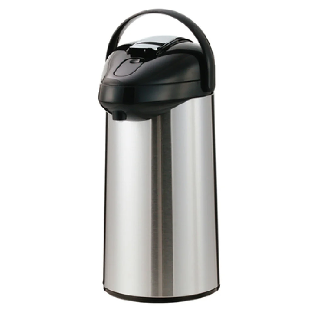 Service Ideas SSAL300 7-1/4 Inch 3 Liter SteelVac Premium Airpot Black Brushed Finish