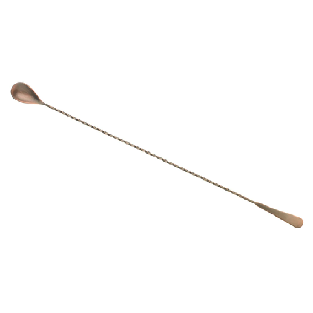 Mercer Culinary M37011ACP 17-1/8 Inch Machined Bar Spoon Twisted Stem Antique Copper Plating Stainless Steel Mercer Culinary M37011ACP 17-1/8 Inch Machined Bar Spoon Twisted Stem Antique Copper Plating Stainless Steel