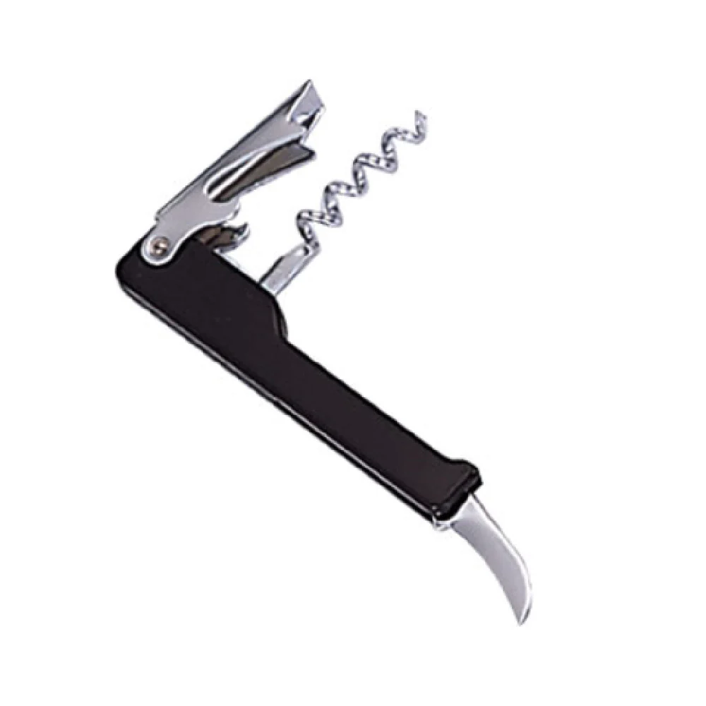 Admiral Craft PLCS-777 Waiter's Corkscrew with Bottle Opener and Knife Black