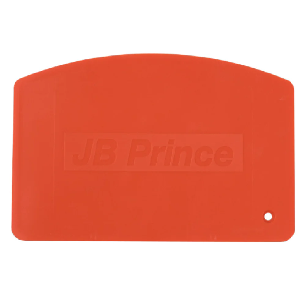 JB Prince B127 5-1/2 Inch Bowl Scraper Flexible Plastic Orange