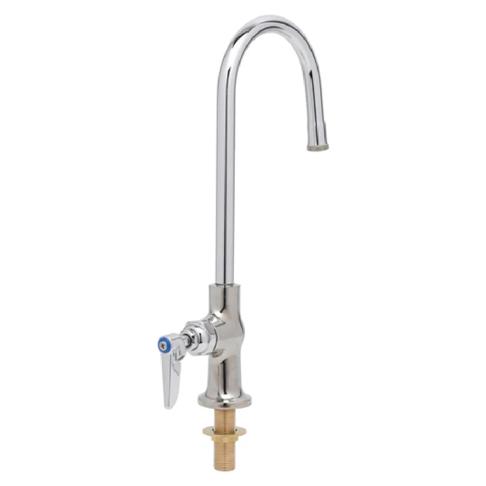 T&S Brass B-0305-CR 6 Inch Pantry Faucet Gooseneck Lever Handle Stainless Steel