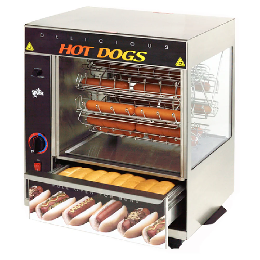 Star 175CBA_230/50/1 19 Inch Electric Hot Dog Broiler with Glass Front Star 175CBA_230/50/1 19 Inch Electric Hot Dog Broiler with Glass Front