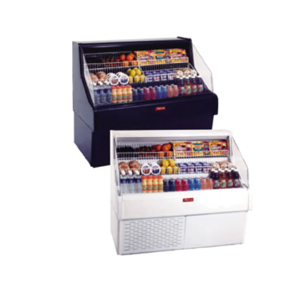 Howard-McCray R-OS30E-3C-B 39 Inch Curved Open Refrigerated Merchandiser with Night Cover Howard-McCray R-OS30E-3C-B 39 Inch Curved Open Refrigerated Merchandiser with Night Cover