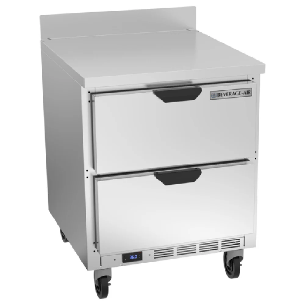 Beverage Air WTFD27AHC-2 27 Inch Stainless Steel Worktop Freezer 6.13 cu ft Capacity Drawers