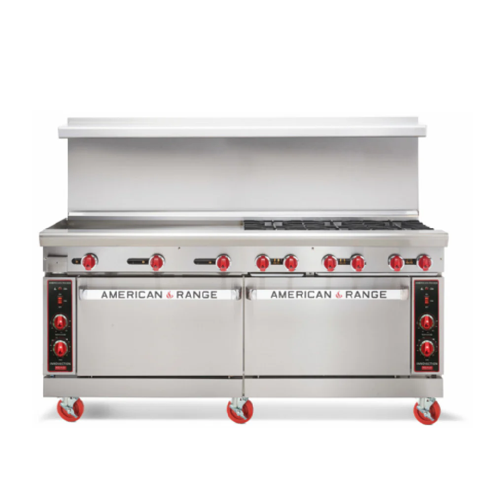 American Range AR-48G-4B-NVL-126R_NAT 72 Inch Restaurant Range Gas with 4 Burners 270000 BTU