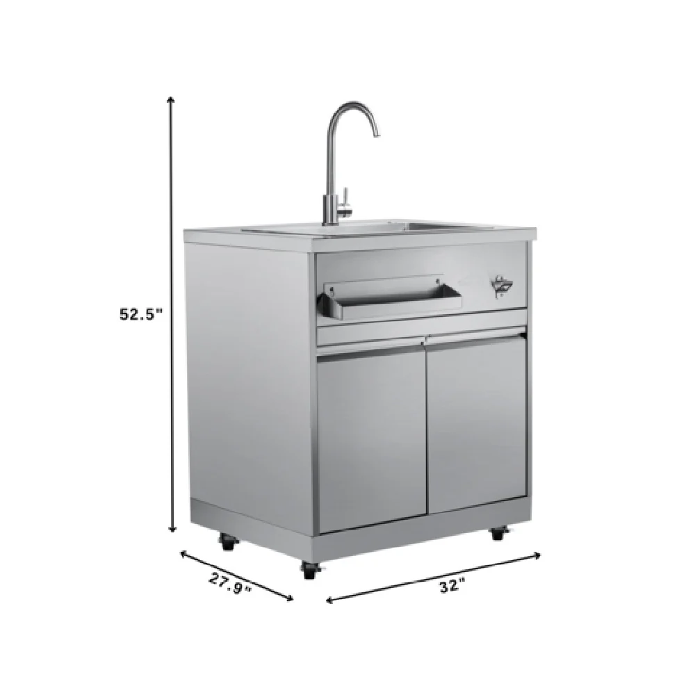 Koolmore KM-OKS-SWC 32 Inch Residential Sink with Cabinet Stainless Steel Koolmore KM-OKS-SWC 32 Inch Residential Sink with Cabinet Stainless Steel