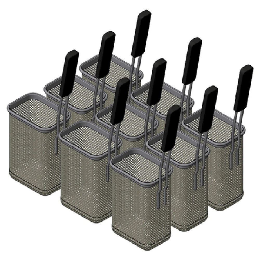 Arcobaleno Pasta Equipment APCB6SET9 Size #6 Pasta Baskets Set of 9 Stainless Steel with Industrial Handle Arcobaleno Pasta Equipment APCB6SET9 Size #6 Pasta Baskets Set of 9 Stainless Steel with Industrial Handle