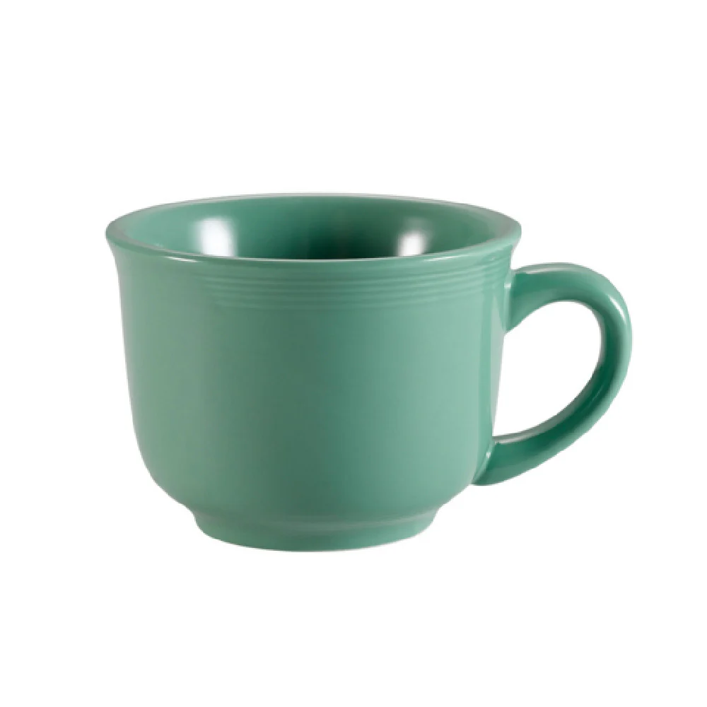 CAC China TG-1-G 7-1/2 Oz Embossed Round Coffee Cup Porcelain Green