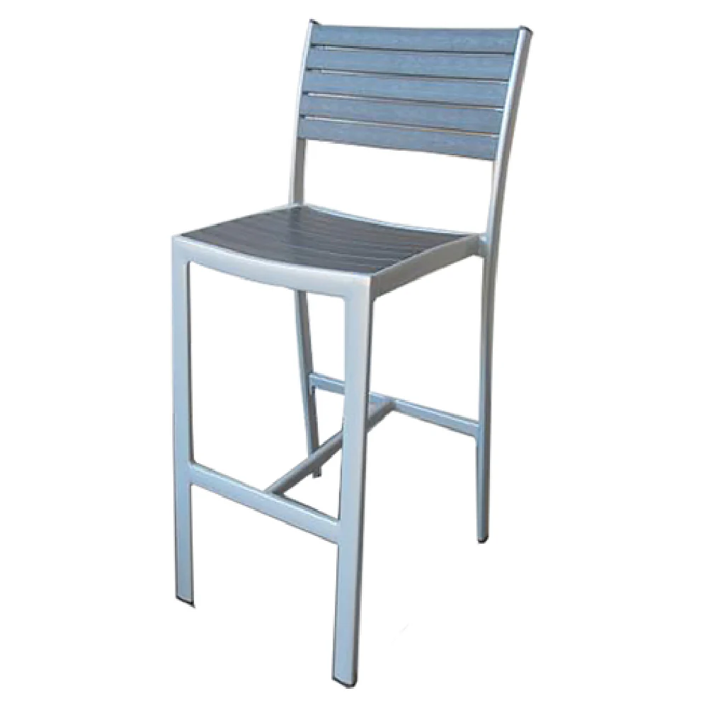 JMC Furniture MALLORY BARSTOOL BLACK 15 Inch Armless Outdoor Bar Stool Aluminum Synthetic Teak JMC Furniture MALLORY BARSTOOL BLACK 15 Inch Armless Outdoor Bar Stool Aluminum Synthetic Teak