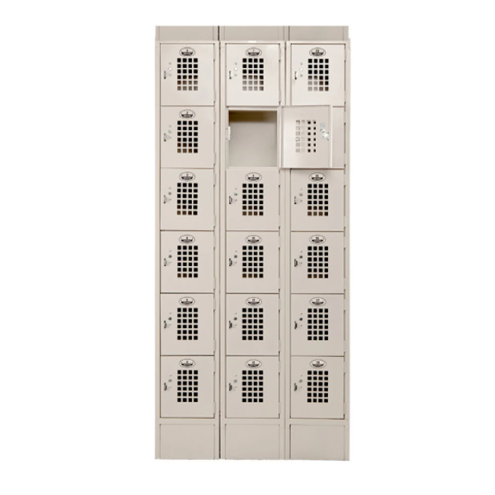 Winholt WL-618-18-ST 18 Inch Locker Vented Mesh Grid 3 Columns Beige Winholt WL-618-18-ST 18 Inch Locker Vented Mesh Grid 3 Columns Beige