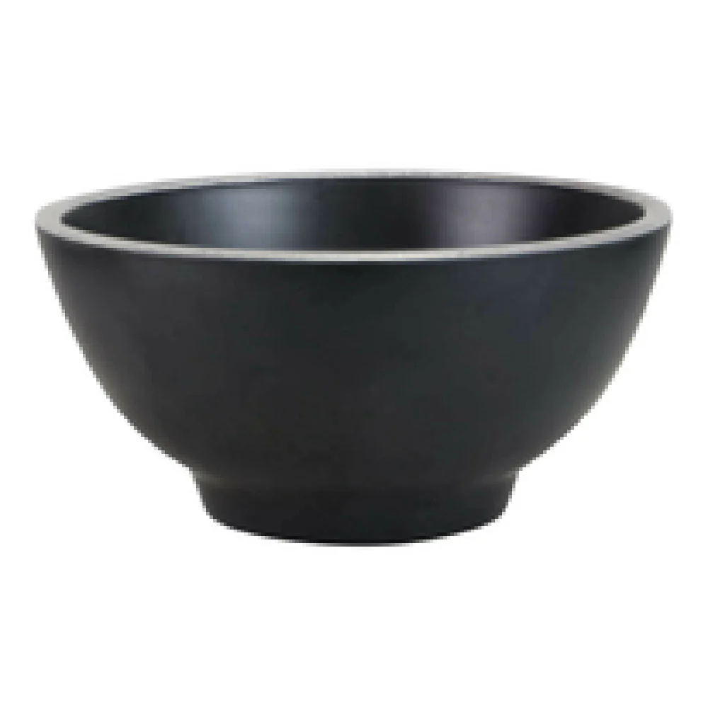 GET Enterprises B245080-SLVB 53 Oz Bowl Black with Silver Rim Melamine GET Enterprises B245080-SLVB 53 Oz Bowl Black with Silver Rim Melamine