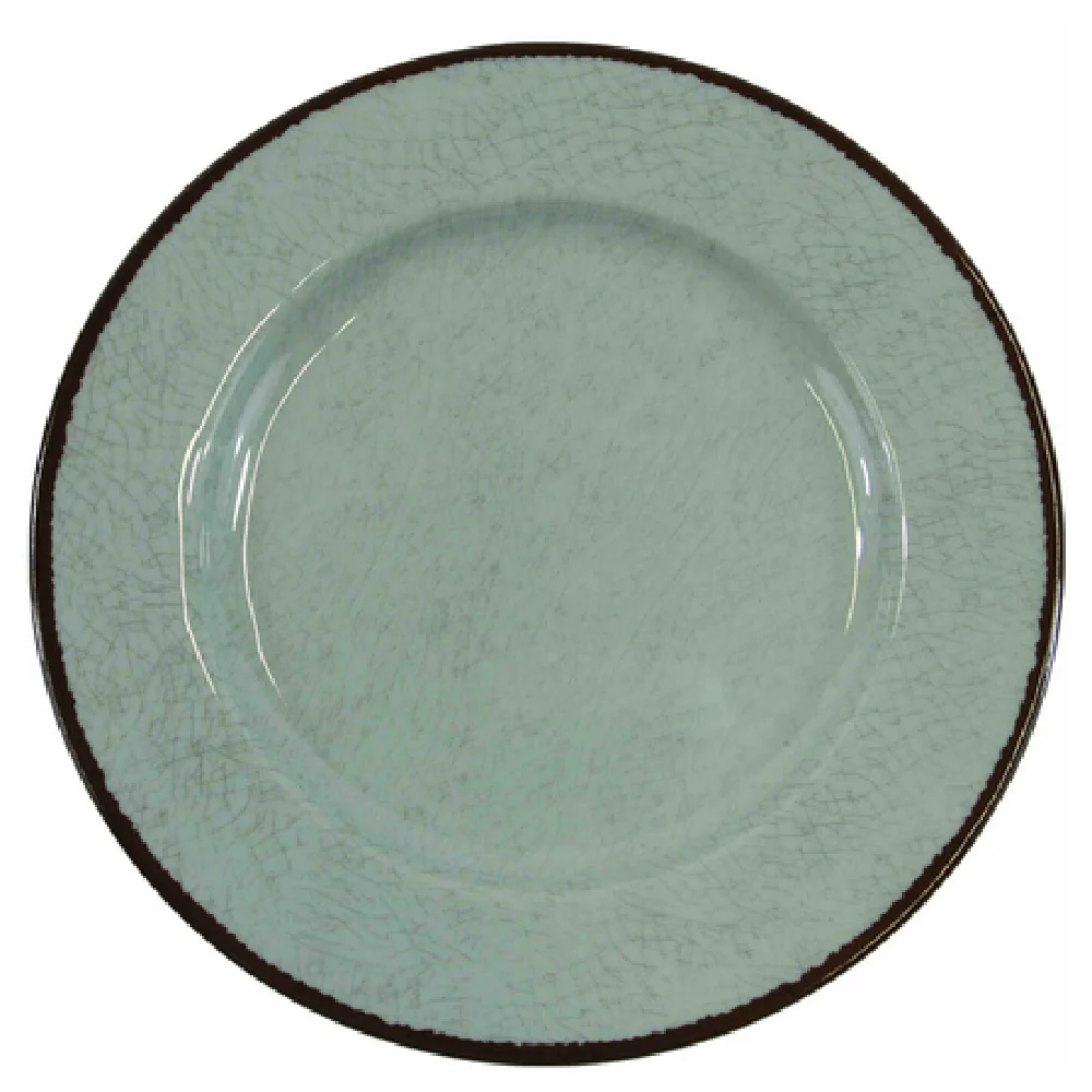 GET Enterprises D850M-H 8-1/2 Inch Round Plate Melamine Green with Crackled Texture