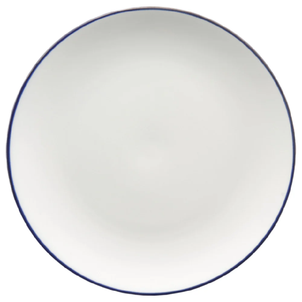 International Tableware TB-16-CB 10 Inch Plate Round European White with Blue Porcelain