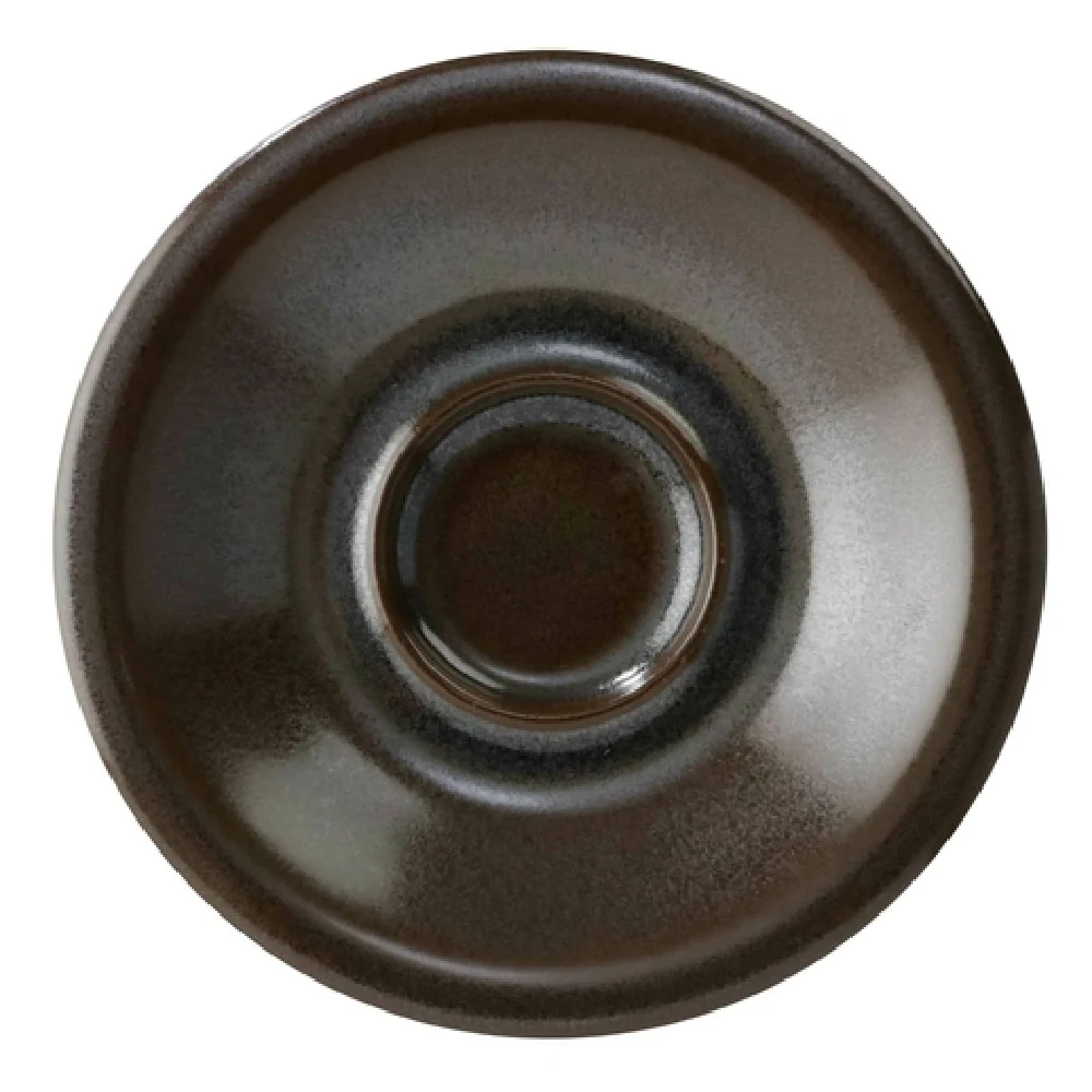 GET Enterprises PP1942810124 5 Inch Round Espresso Saucer Porcelain Dark Brown Reactive Glaze