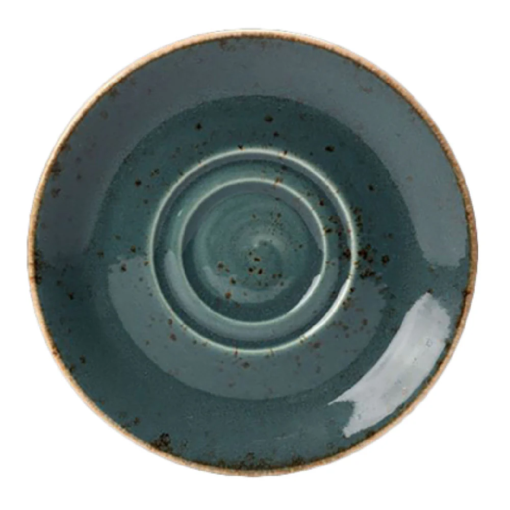 Steelite 11300225 6.5 Inch Double Well Saucer Craft Blue China Steelite 11300225 6.5 Inch Double Well Saucer Craft Blue China