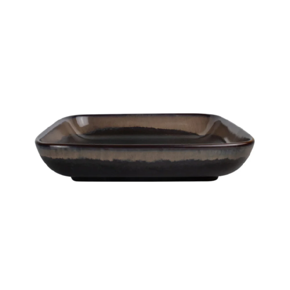 CAC China VEN-SQ3 8 1/4 Inch Pasta Bowl 32oz Square Midnight Black Desert Beige CAC China VEN-SQ3 8 1/4 Inch Pasta Bowl 32oz Square Midnight Black Desert Beige