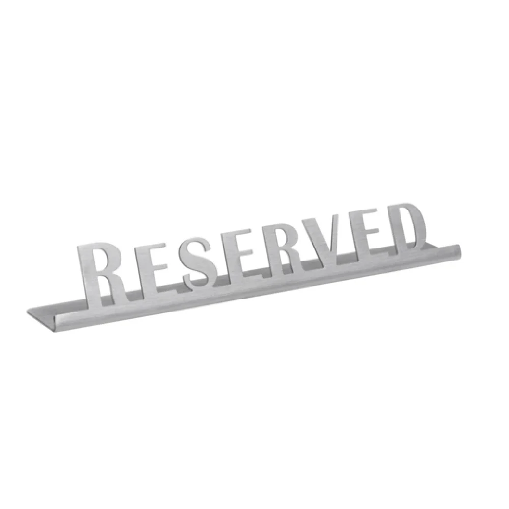 Service Ideas 1C-ST-RESERV-SIGN 6-1/2 Inch Table Sign Reserved Brushed Stainless Steel Service Ideas 1C-ST-RESERV-SIGN 6-1/2 Inch Table Sign Reserved Brushed Stainless Steel