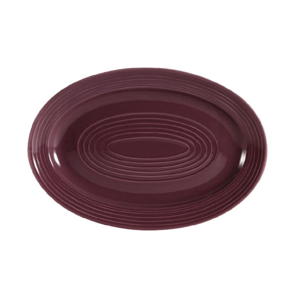 CAC China TG-34-PLM 6-1/2 Inch Oval Platter with Embossed Rim Porcelain CAC China TG-34-PLM 6-1/2 Inch Oval Platter with Embossed Rim Porcelain