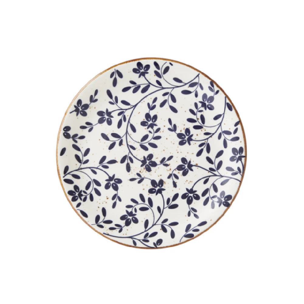Steelite 18000567 8.0 Inch Plate Impressions Flora Blue China Round