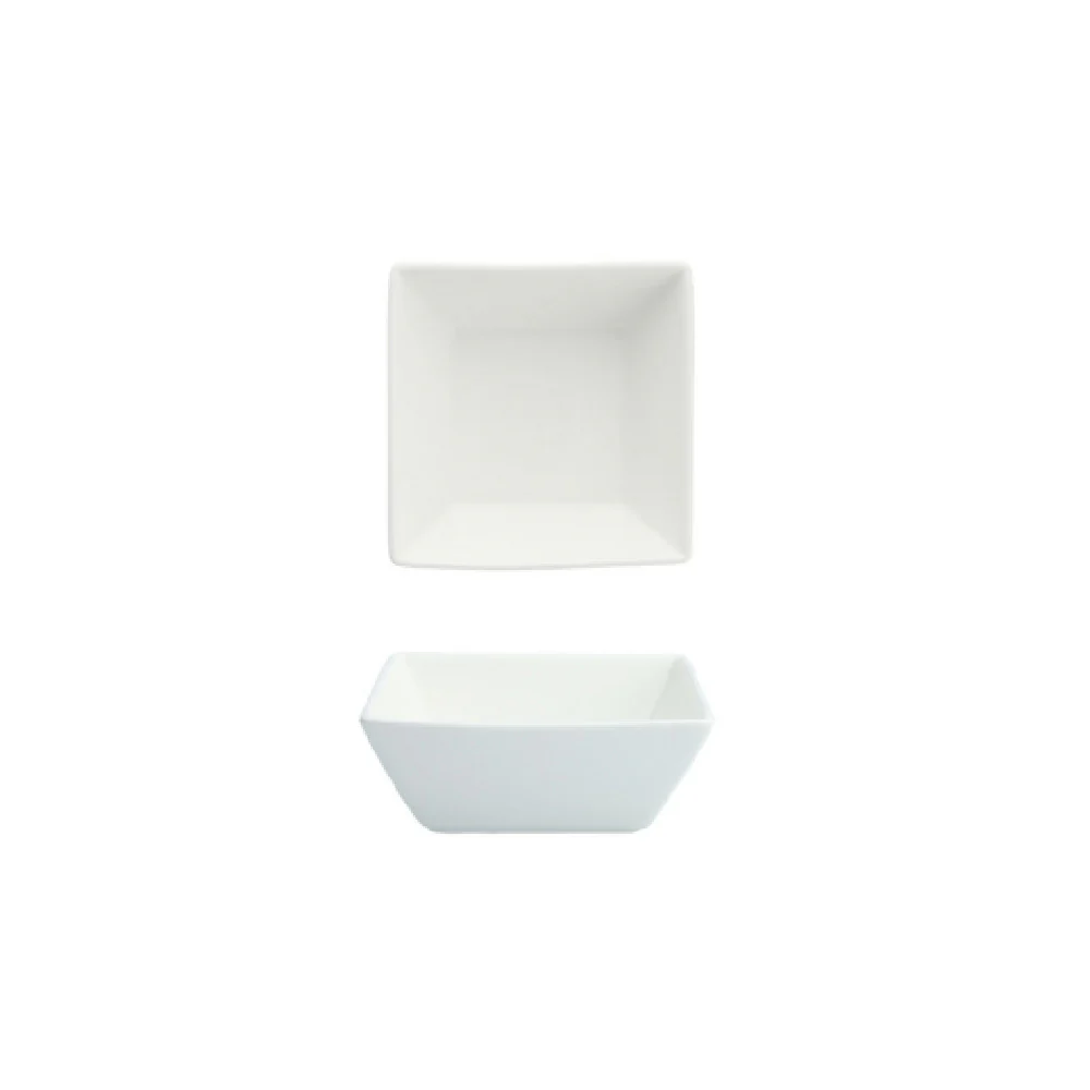 Fortessa V0818-0114 5.75 Inch 20 Oz Deep Square Bowl Vitrified China with Dishwasher and Microwave Safe