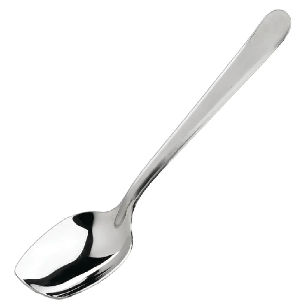 Winco SPS-S8 8 Inch Plating Spoon Slanted Solid Dishwasher Safe Stainless Steel Satin Finish